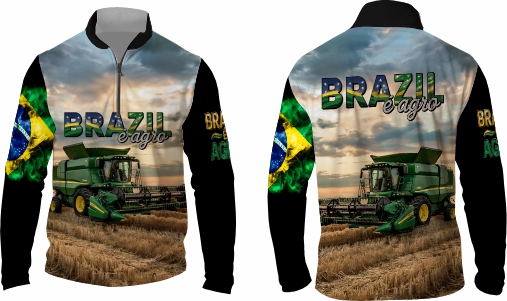 Template agro - Camisa - Agro Brasil ref 25 - ARTE VETOR
